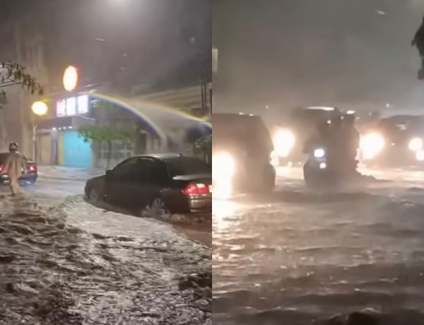 Jalan Sudirman Terendam Banjir Sabtu Malam: Hanya Roda Empat yang Bisa Melintas di Tengah Cuaca Ekstrem Bandung