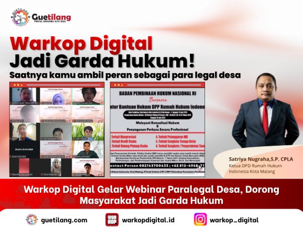 Warkop Digital Gelar Webinar Paralegal Desa, Dorong Masyarakat Jadi Garda Hukum