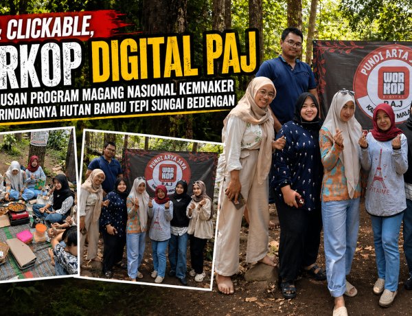 UNIK & CLICKABLE, WARKOP DIGITAL PAJ LEPAS LULUSAN PROGRAM MAGANG NASIONAL KEMNAKER DIANTARA RINDANGNYA HUTAN BAMBU TEPI SUNGAI BEDENGAN