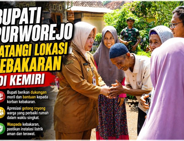 Bupati Purworejo Datangi Lokasi Kebakaran di Kemiri