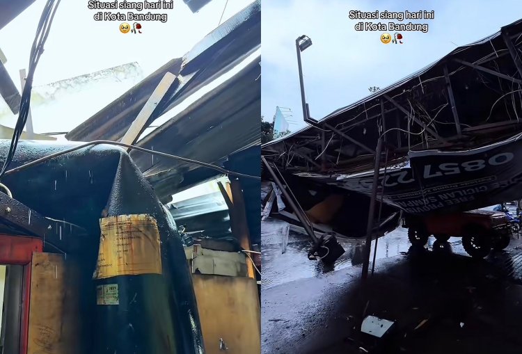 Dua Papan Reklame Roboh di Jalan Soekarno-Hatta Bandung: Timpa Dua Mobil Saat Hujan Deras