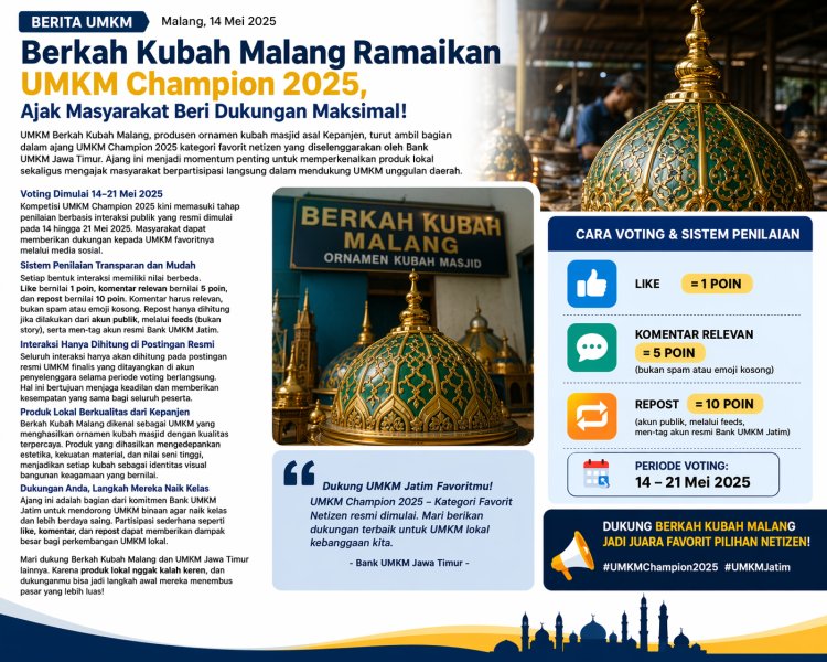 Berkah Kubah Malang Ramaikan UMKM Champion 2025, Ajak Masyarakat Beri Dukungan Maksimal