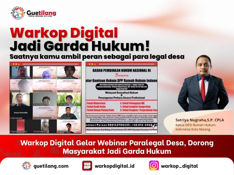 Warkop Digital Gelar Webinar Paralegal Desa, Dorong Masyarakat Jadi Garda Hukum