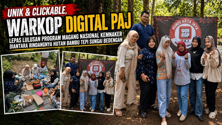 UNIK & CLICKABLE, WARKOP DIGITAL PAJ LEPAS LULUSAN PROGRAM MAGANG NASIONAL KEMNAKER DIANTARA RINDANGNYA HUTAN BAMBU TEPI SUNGAI BEDENGAN