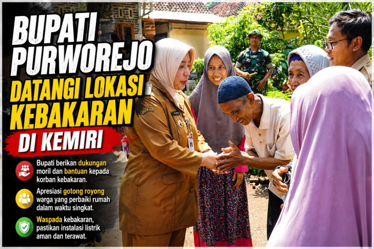 Bupati Purworejo Datangi Lokasi Kebakaran di Kemiri