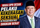 Waka DPR Minta Pelaku Kekerasan Seksual di Pesantren Pati Dihukum Berat