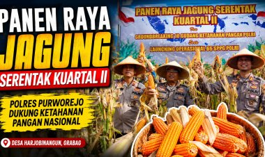 Polres Purworejo Panen Raya Jagung di Grabag, Dukung Ketahanan Pangan Nasional