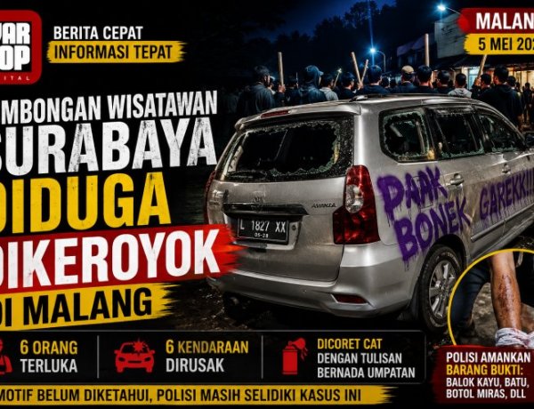 Dugaan Pengeroyokan terhadap Rombongan Wisatawan Surabaya Terjadi di Malang, 6 Orang Mengalami Luka-Luka