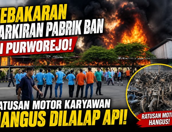 Kebakaran Parkiran Pabrik Ban di Purworejo, Ratusan Motor Karyawan Hangus Dilalap Api