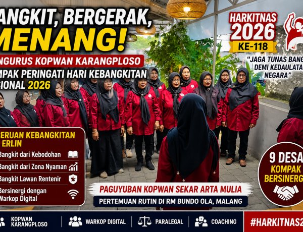 “Bangkit, Bergerak, Menang!” Pengurus Kopwan Karangploso Kompak Peringati Hari Kebangkitan Nasional 2026