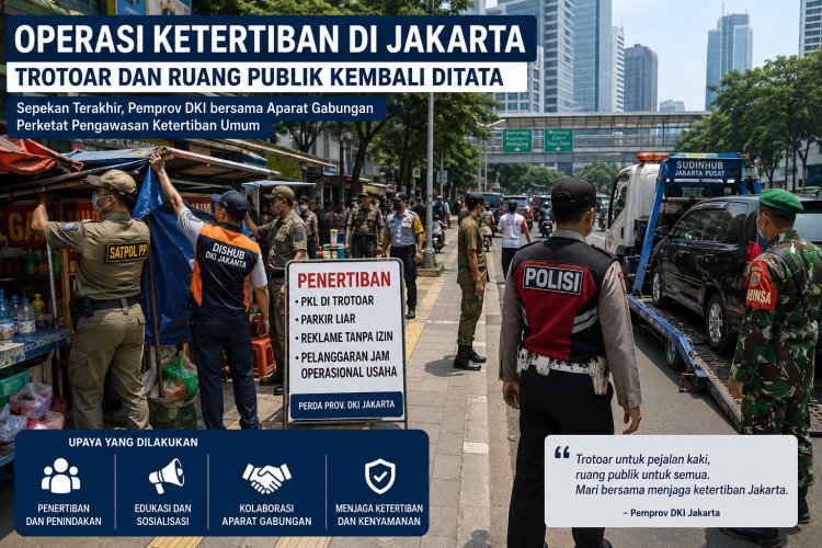 Operasi Ketertiban di Jakarta Diperketat, Trotoar dan Ruang Publik Kembali Ditata