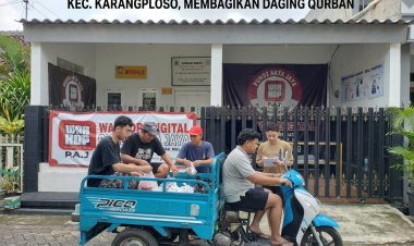 *HEBOH!  Warga RT 05 RW 15 Ngijo Tumplek Bleg: Dari Takbir Idul Adha sampai Keliling Pakai TOSA Biru Bagi Daging Qurban*