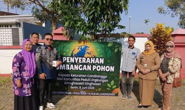 Panitia Festival Amoghasakti Singhasari Serahkan Bantuan Pohon untuk Dukung Penghijauan di Candirenggo