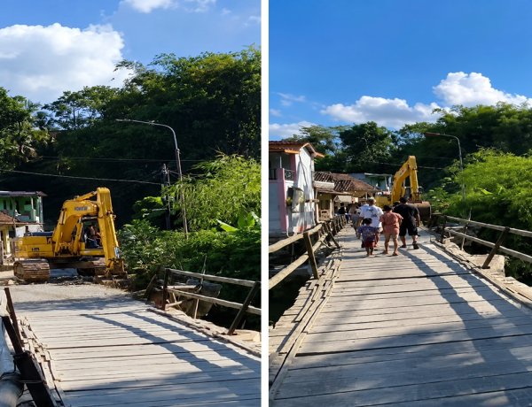 Warga Desa Petir Hentikan Sementara Perbaikan Jembatan, Soroti Minimnya Sosialisasi  dan Jalur Alternatif