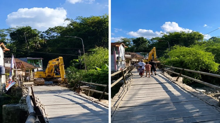 Warga Desa Petir Hentikan Sementara Perbaikan Jembatan, Soroti Minimnya Sosialisasi  dan Jalur Alternatif