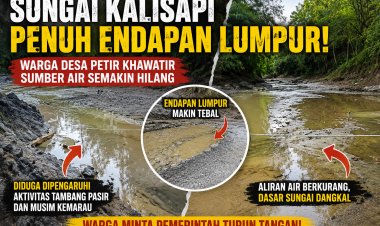 Kondisi Sungai Kalisapi di Desa Petir Berubah, Warga Soroti Endapan Lumpur yang Kian Menebal