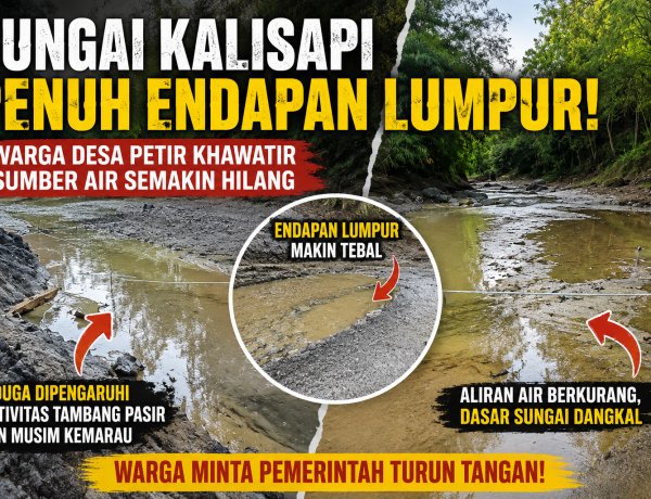 Kondisi Sungai Kalisapi di Desa Petir Berubah, Warga Soroti Endapan Lumpur yang Kian Menebal