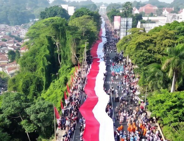 Rekayasa Lalu Lintas Sukses, Kirab Bendera Merah Putih 500 Meter Semarakkan Kota Bogor Tanpa Kendala