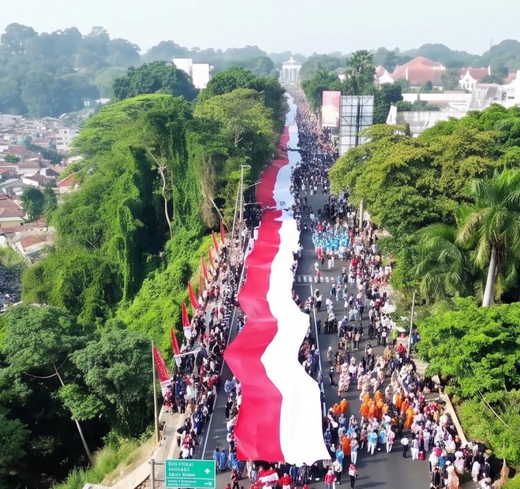 Rekayasa Lalu Lintas Sukses, Kirab Bendera Merah Putih 500 Meter Semarakkan Kota Bogor Tanpa Kendala